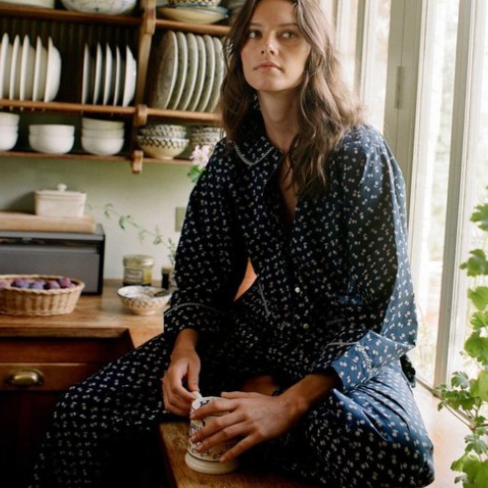 Doen Paz Pajama in Indigo Calico